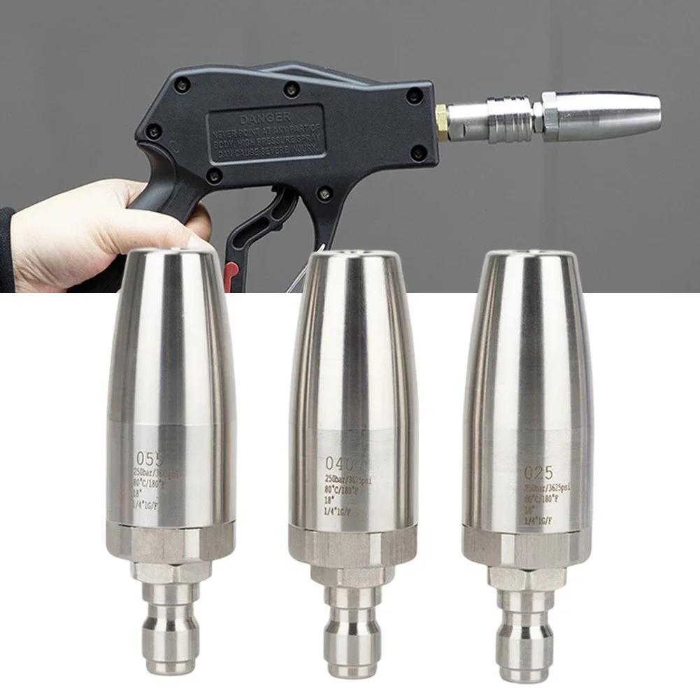 25/35/40/55mm Car Wash High Pressure Water Gun Nozzle Stainless Steel Lotus Nozzle 360° Rotating Rust Removing Quick Connector