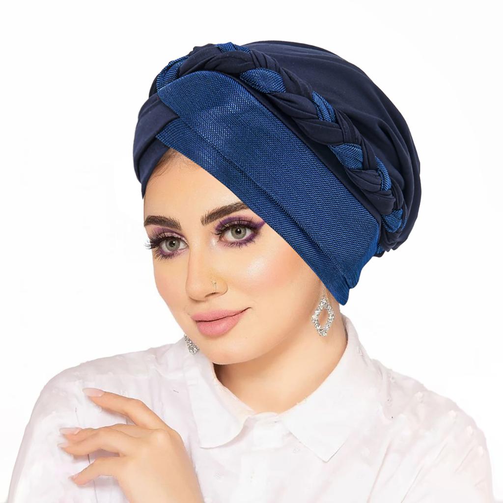 Muslim Women Hijabs Islamic Headwear Braid Head Wrap Chemo Cap Turban Hat
