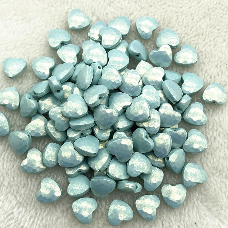 30pcs 11mm Colourful Heart Shape Acrylic Loose Spacer Beads for Jewelry Making DIY Handmade Bracelets Accessories