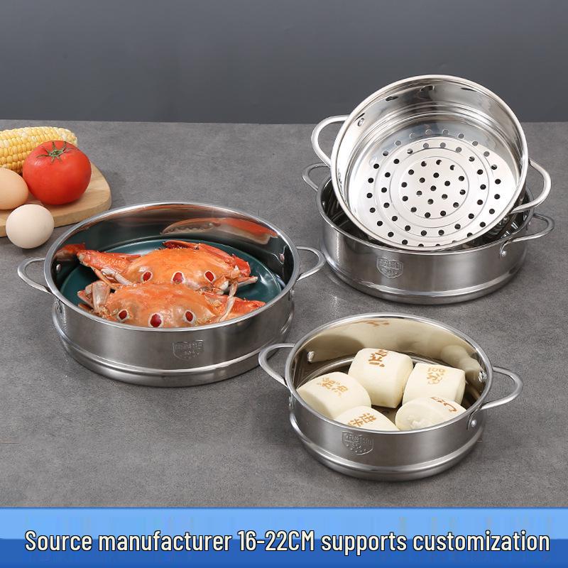 304 Stainless Steel Steamer Tray & Rack, Flat Mouth, 16cm-22cm, Min Order: 2 Pcs