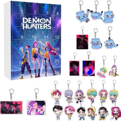 KPOP Hunters Advent Calendar 2025 Anime 24 Days of Christmas Countdown Calendar Keychain Acrylic Pendant Surprise Gifts