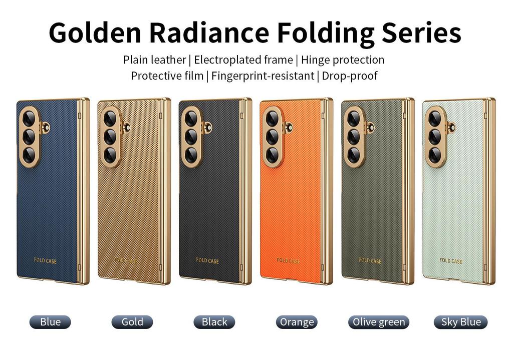 Samsung Z Fold7 Case: Foldable Electroplated Diamond Pattern, Plain Leather, Full Coverage for Fold6/5, Cross-border Compatibility.