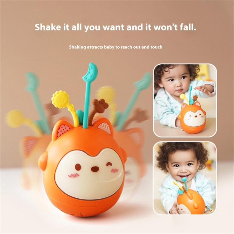 Infant Wobble Wobble Toy With Soothing Music and Soft Light For Cognitive Growth Safe Teething Toy for Babies Toddler