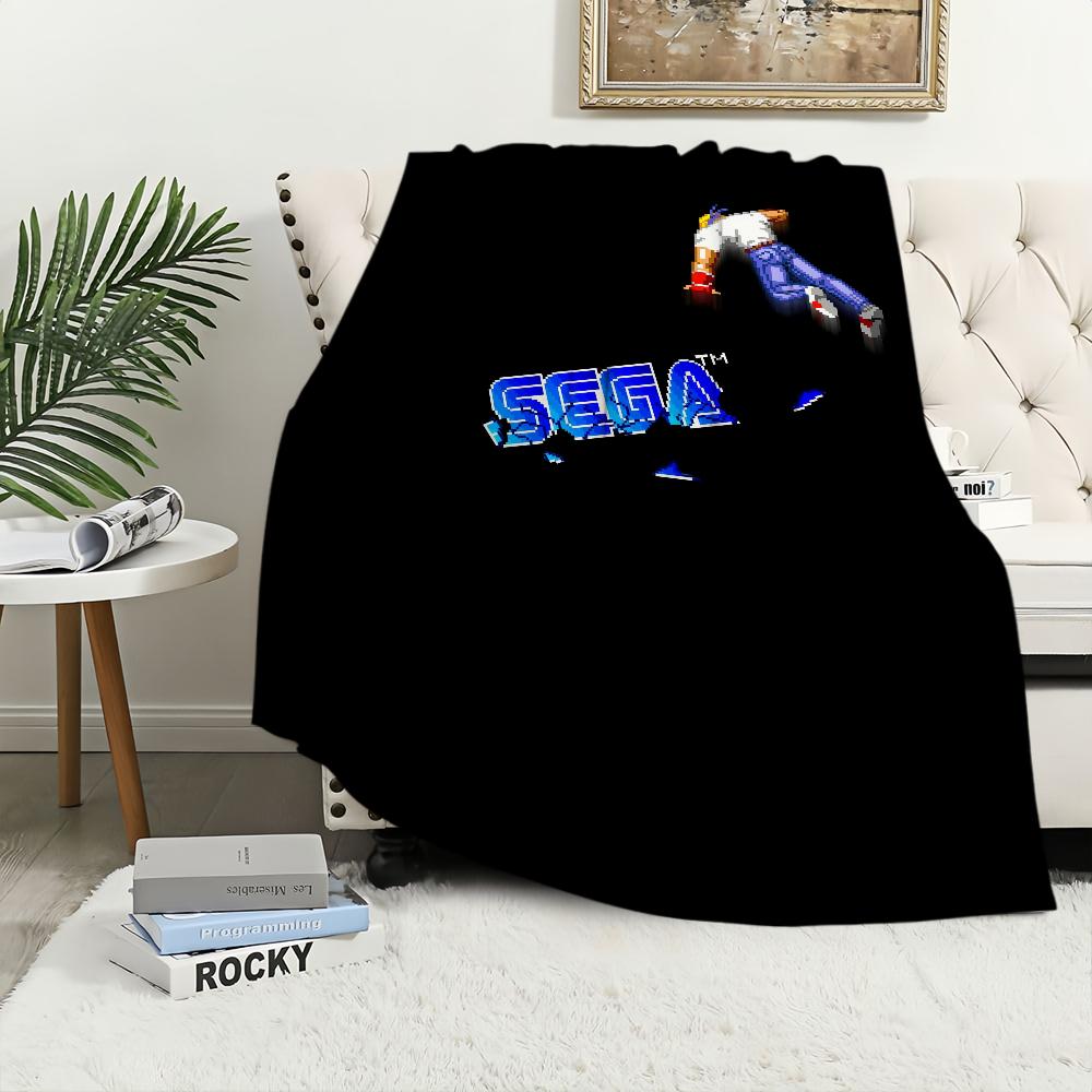 Logo S-Sega Fashion Blanket Plush Nap Sofa rug for Living Room Warm Office Bedroom Birthday Home Travel Kid Gifts