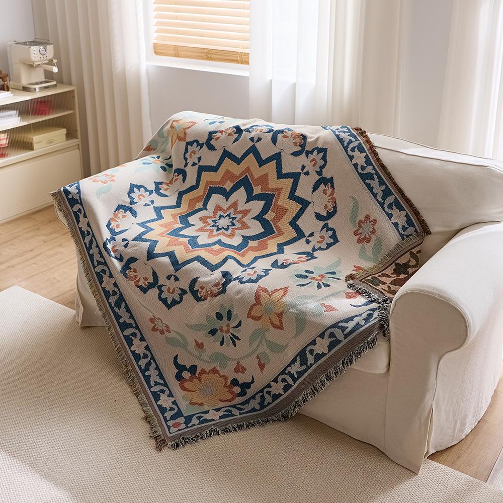 

Sofa cover Bohemian cotton yarn sofa towel One piece sofa cushion blanket Simple sofa cover 180x130