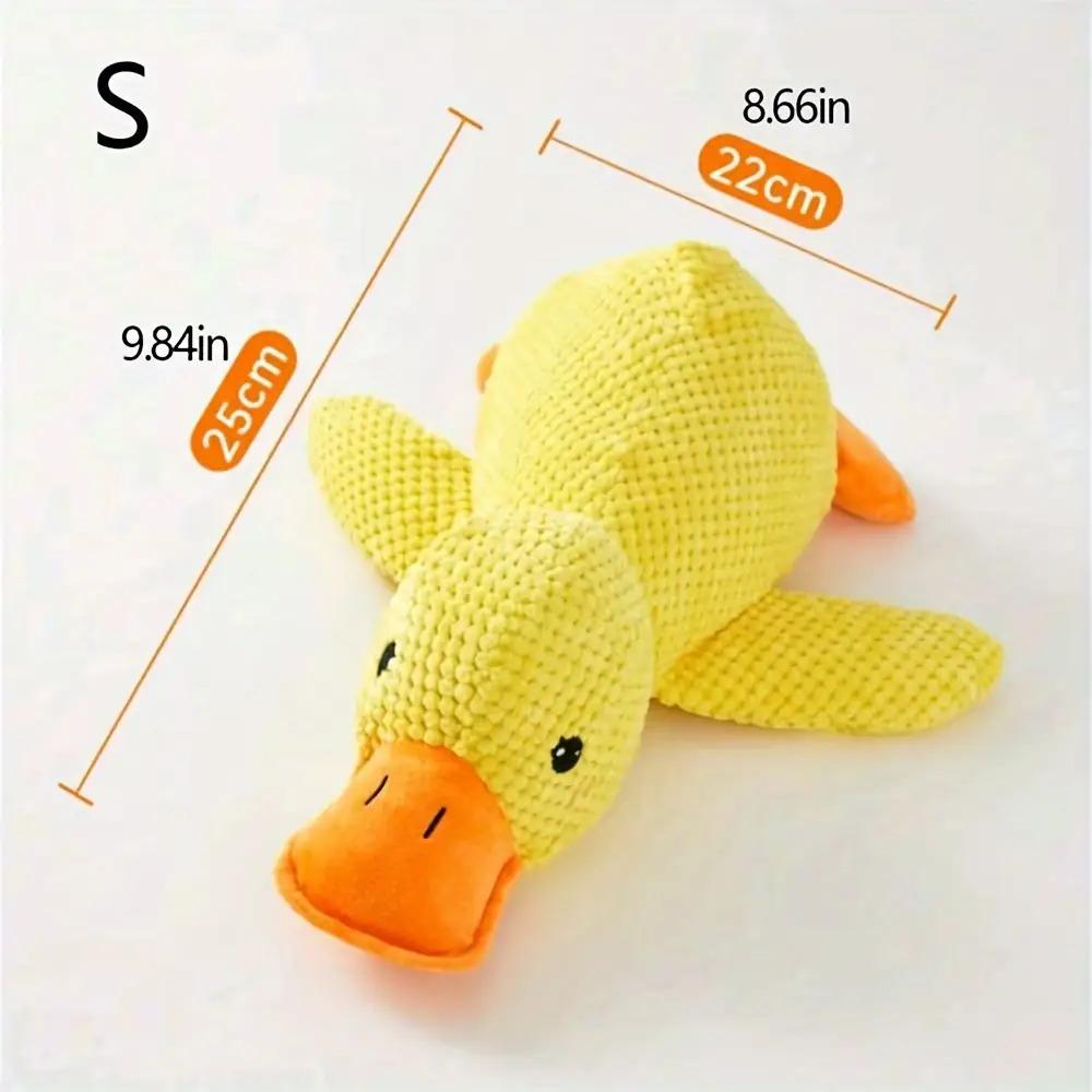 Durable Chew-Resistant Plush Duck Dog Toy,Soft Interactive Chew Proof Companion,Bright Yellow Safe Chewable Puppy Toy for Dogs