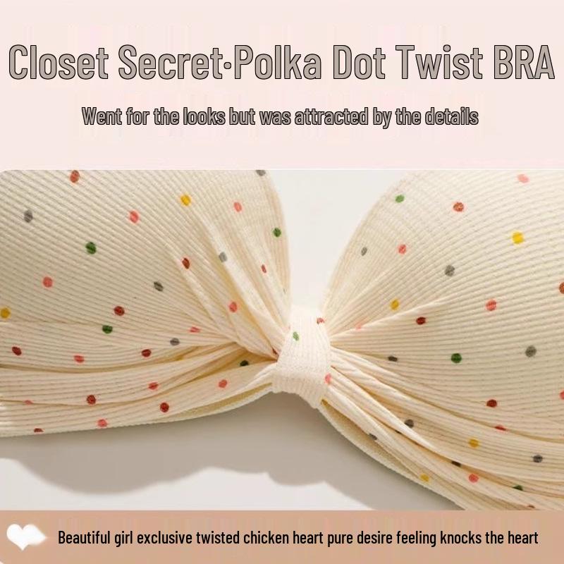 Seamless Push-Up Polka Dot Bra with Back Support
