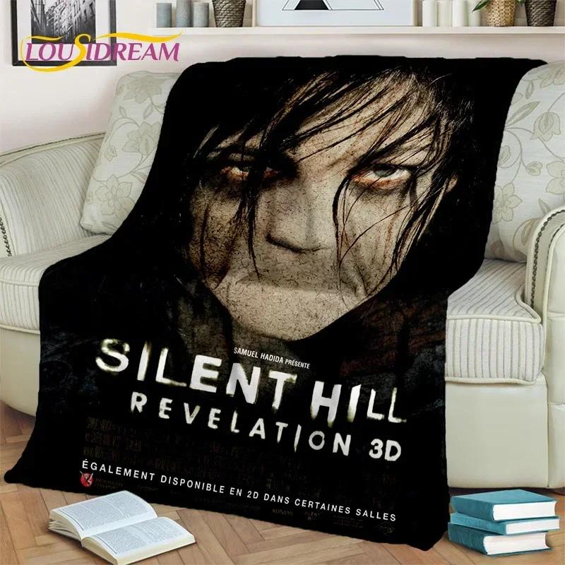 שמיכת משחק סרט אימה HD Silent Hill תלת-ממדית, שמיכת זריקה רכה לבית, חדר שינה, מיטה, ספה, פיקניק, נסיעות, כיסוי שמיכה למשרד, לילדים