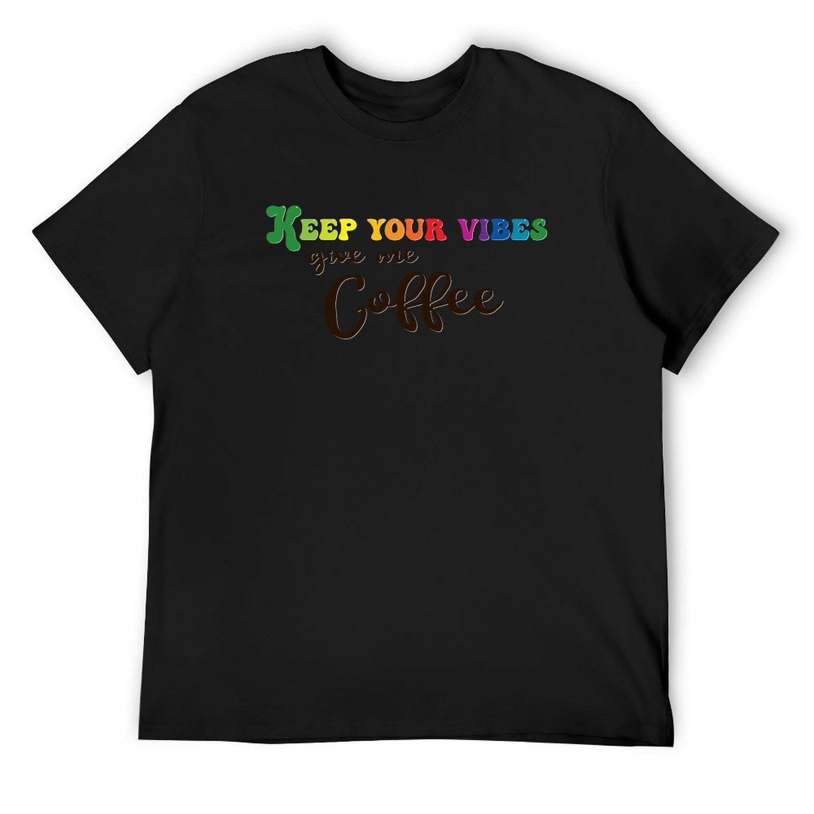 

Give me Coffee - Rainbow T-Shirt sweat oversized graphic tee anime stuff Short sleeve tee men 4XL