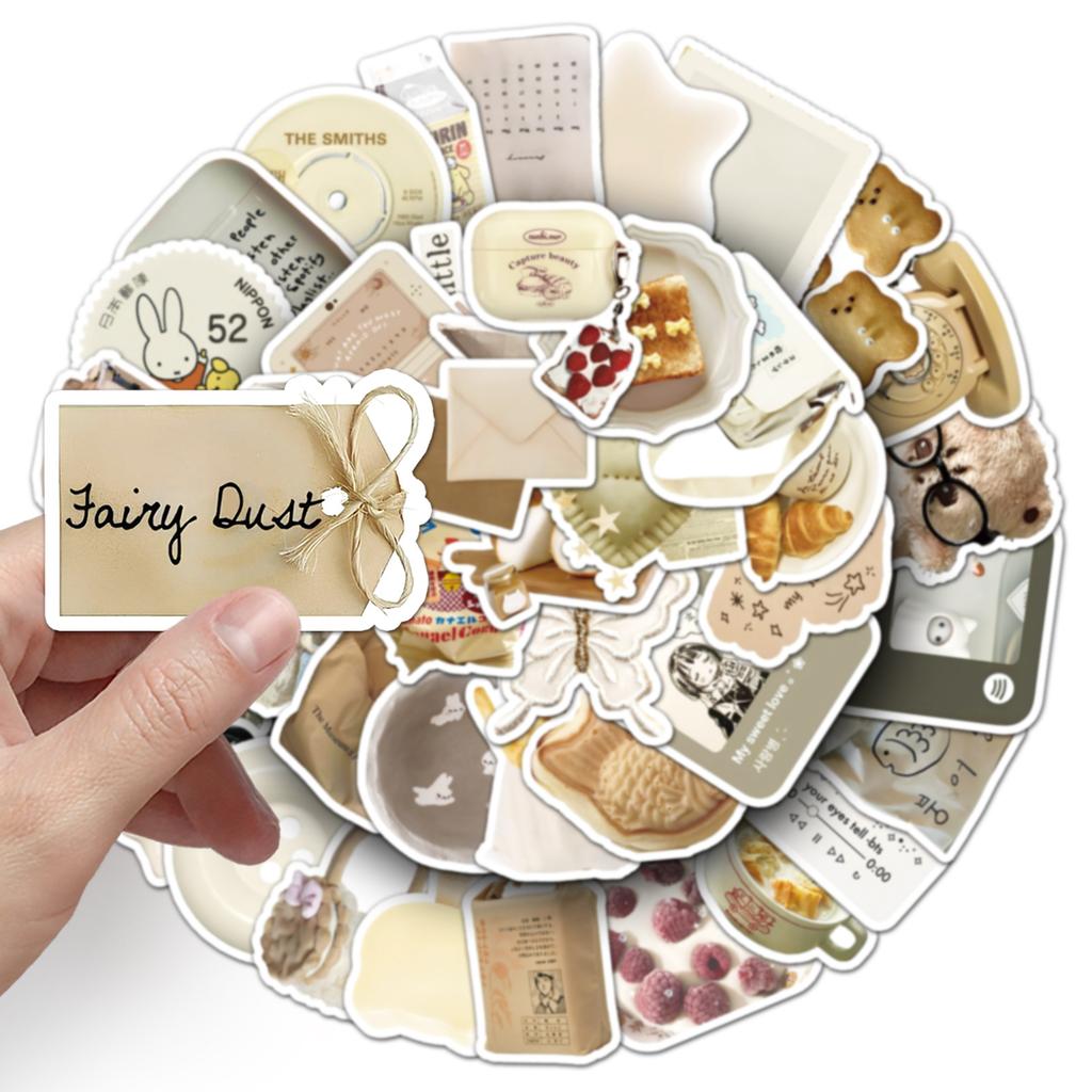 50 Oat Latte Ins Style Graffiti Stickers Korean Small Fresh Dessert Decorative Water Cup Mobile Phone Case DIY Stickers