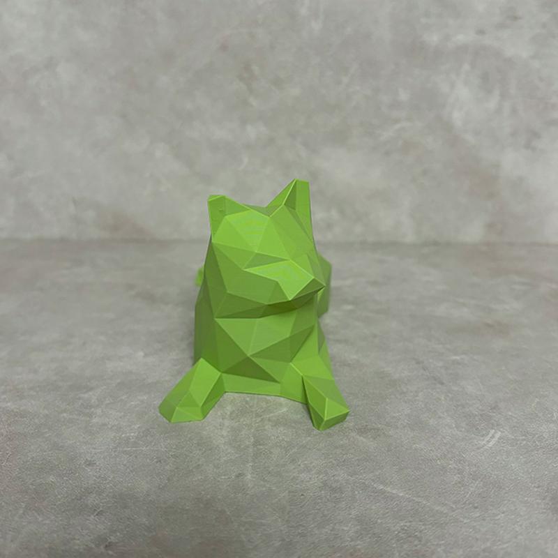 Geometric Cat Flower Pot Succulent Plant Pot Plastic Planter Desktop Ornament Home Office Decoration