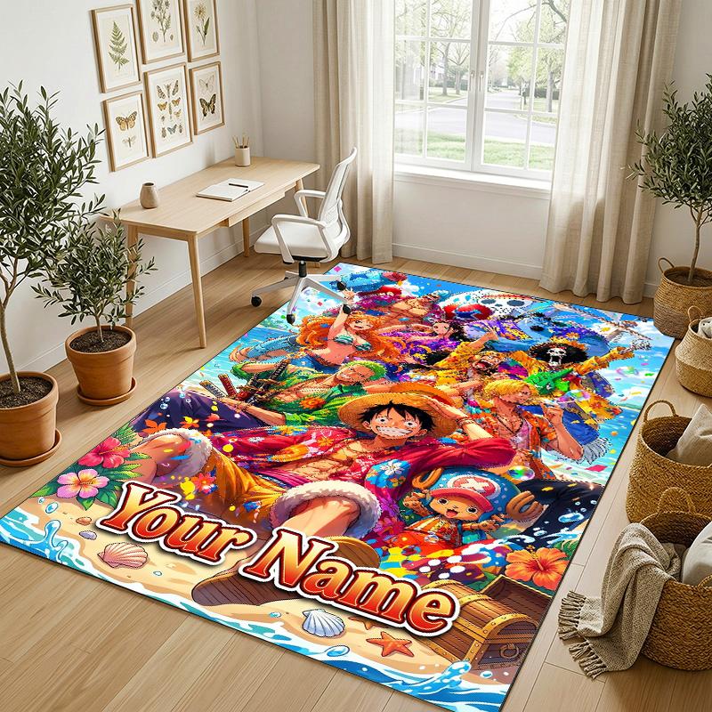 Personalized Crystal Velvet Carpet,One Piece Custom Printed Name, Plush Area Rug For Home Indoor Decor