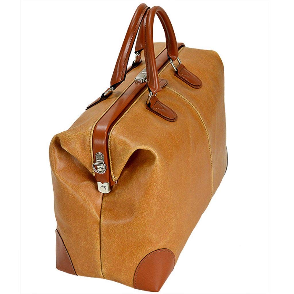 [Otokosaifu] Made in Japan, Large Capacity Boston Bag with Full Opening [Toyooka Bag], Functional Bag for Golf, Business Trips, and Travel (Brown)