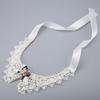 Bow Shape Pet Necklace Soft Liner Dog False Neck Band Pearl Bow Neck Band  Small Medium Breed