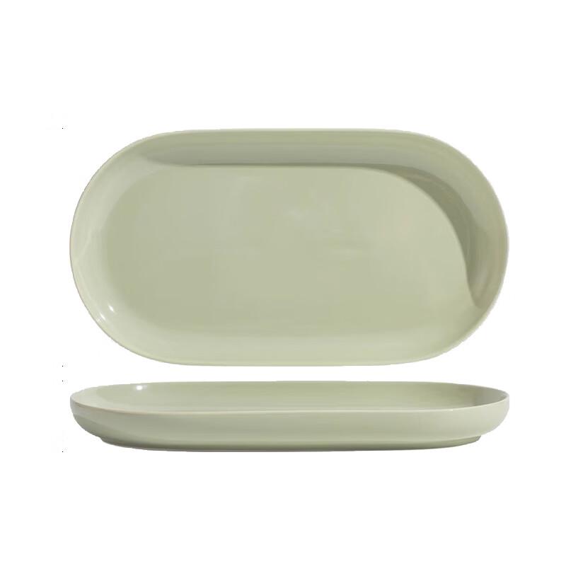 Kangmo Underglaze Ceramic Oval Fish Plates, Set of 2