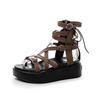 Sandalias de tacón alto de moda para mujer, zapatos de cristal, cuñas de verano 2024, sandalias de plataforma con cremallera de 7,5 cm de alto, zapatillas de playa gruesas, sandalias para mujer
