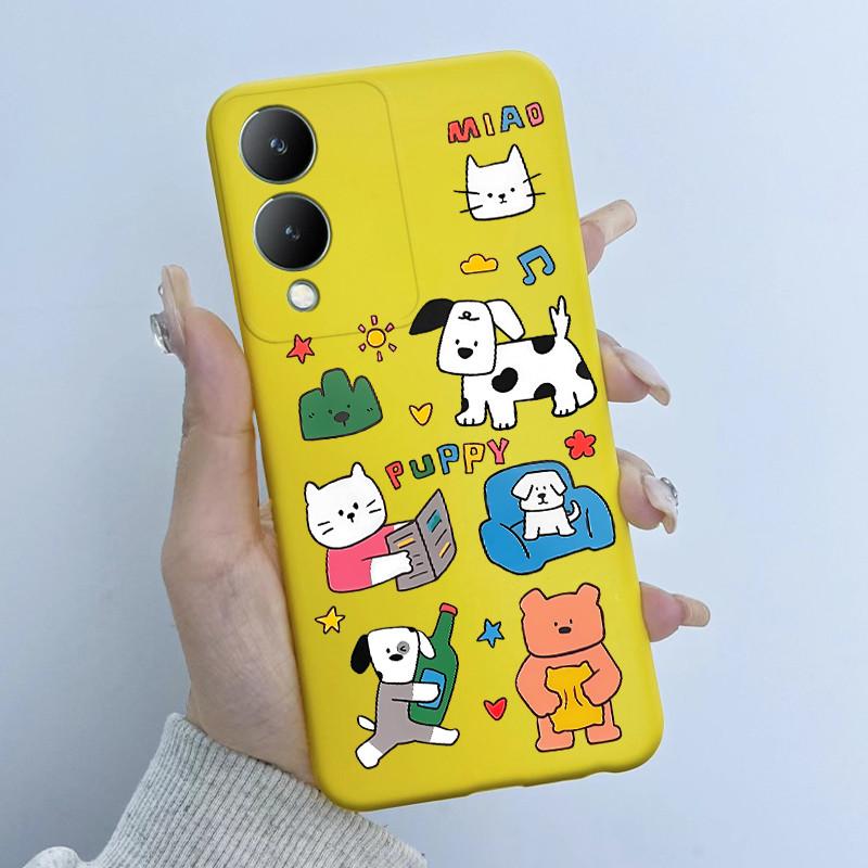 Cute Astronaut Panda Cartoon Phone Case For Vivo Y17s 2023 Casing TPU Slim Back Cover For Vivo Y17S 4G V2310 Soft Silicone Cases