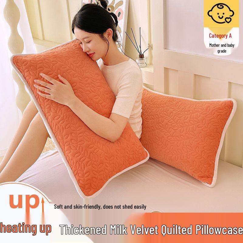 Autumn/Winter Fleece Quilted Milk Pillowcase 48x74cm - Enhanced Warmth for Home & Dorm