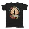 Unisexs Quality T Shirt SAXOPHONE My Brain Is Playing SAX Music Saxophonist Eco Vintage Washed Comfortable Designer Clothes
