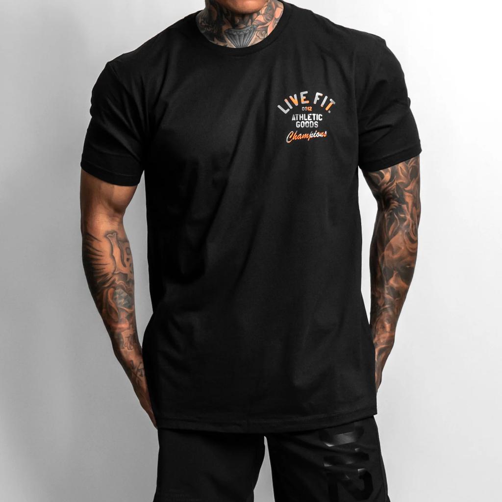 Gym Bodybuilding Muscle Casual Oneck Tshirts Men Fitness Sport Shortsleeved Clothing Summer Breathable Slim Fit Cotton Shirts