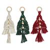 1/3Pcs Christmas Pendant with Golden Bells Colorful Rope Hand-Woven Christmas Tree Shape Seasonal Pendant Holiday Decoration