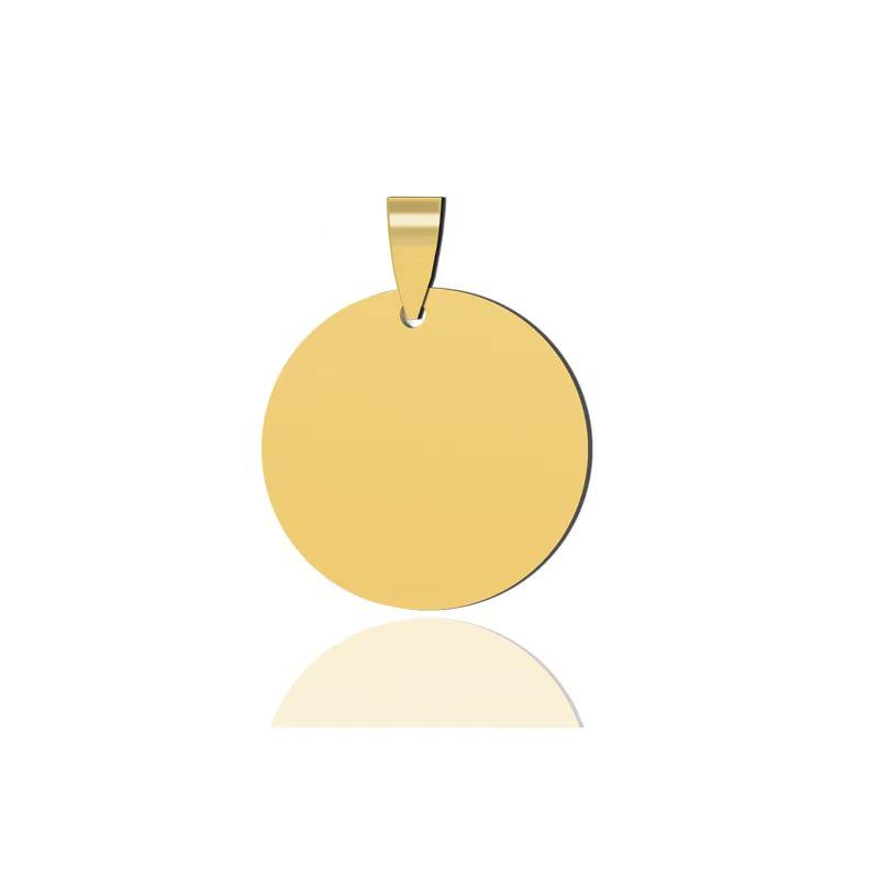 Round Stainless Steel Titanium Dog Tag Pendant with Laser Engraving