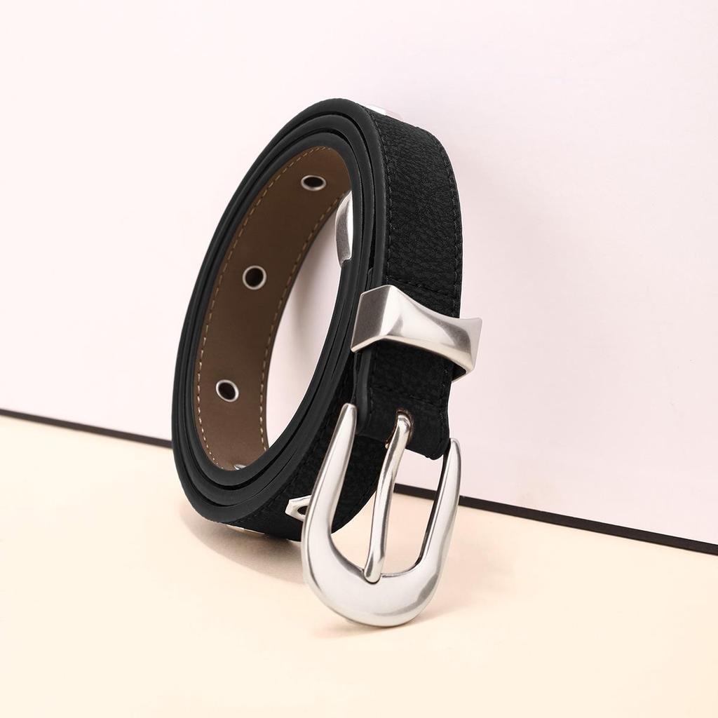 Women's Genuine Cowhide Leather Belt - Versatile Punk Style for Casual Pants and Jeans
