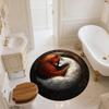 Fox  Round Area Rug,Carpet Rug for Living Room Bedroom Sofa Playroom Decor,Non-slip Floor Mat