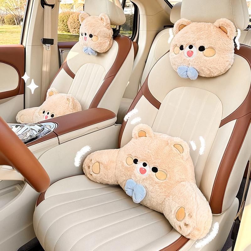 Cartoon Car Headrest, Neck Pillow, Two-in-one