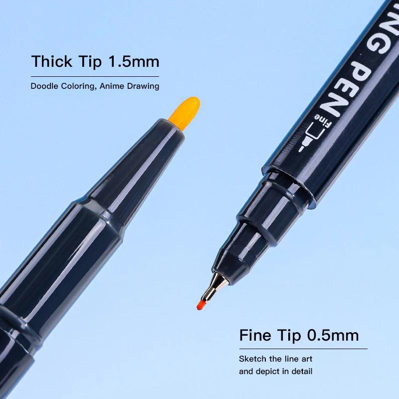 Languo 6/12/18Pcs Art Colored Pens Fine Point Markers Fine Tip Drawing Pens Fineliner Pen for Journaling Writing Note Art Office