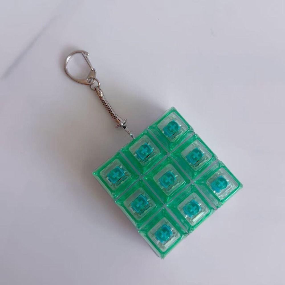 Klarer Klicker Dekompression Fidget Schlüsselanhänger Bunte Tastenkappe Knopf Fingerklicker Spielzeug Jungen Mädchen