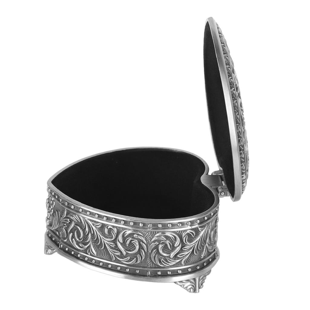 Kovová šperkovnice ve tvaru srdce Slitina Vintage krabička na drobnosti ve tvaru srdce Lehká krabička na drobnosti ve tvaru srdce pro brože, prsteny, náušnice