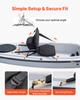 Kayak Seat, 1 Pack 31 Mm Thick, Universal Paddle Board Seat with Back Support, Hexagonal Sit-on-Top Soft Padded Cushion with Storage Bag & Adjustable
