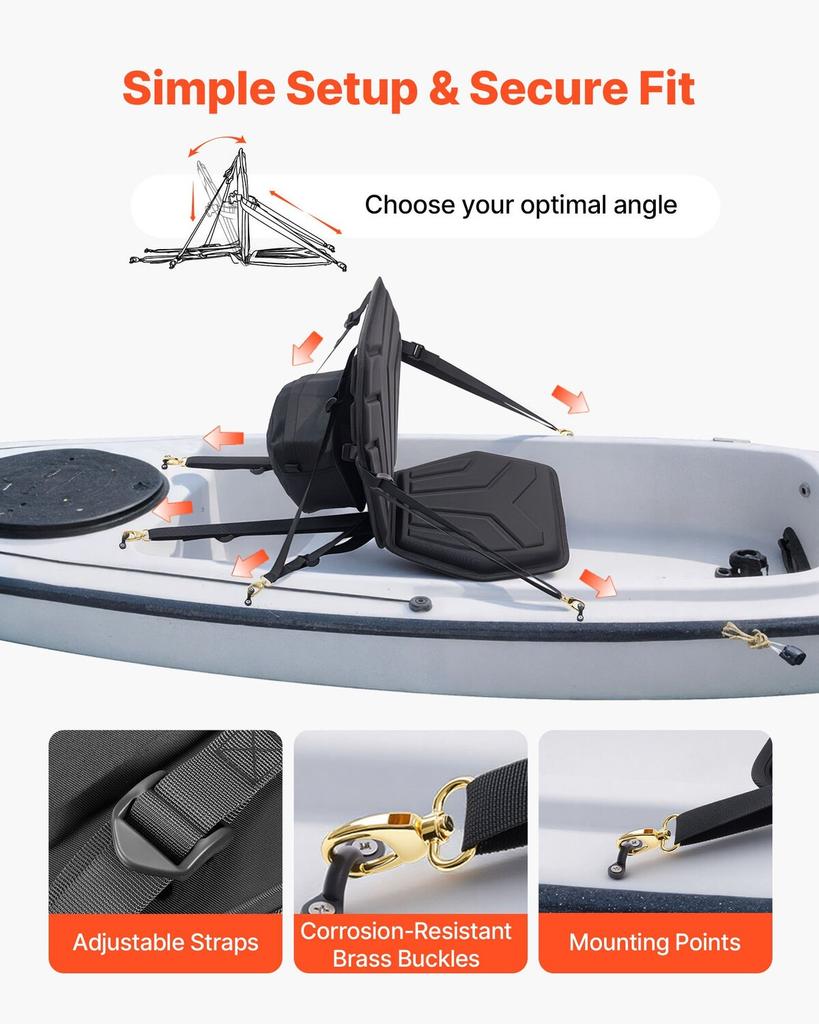 Kayak Seat, 1 Pack 31 Mm Thick, Universal Paddle Board Seat with Back Support, Hexagonal Sit-on-Top Soft Padded Cushion with Storage Bag & Adjustable