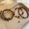 Vintage Maillard style geometric zircon tiger's eye stone beaded bracelet bracelet personalized jewelry