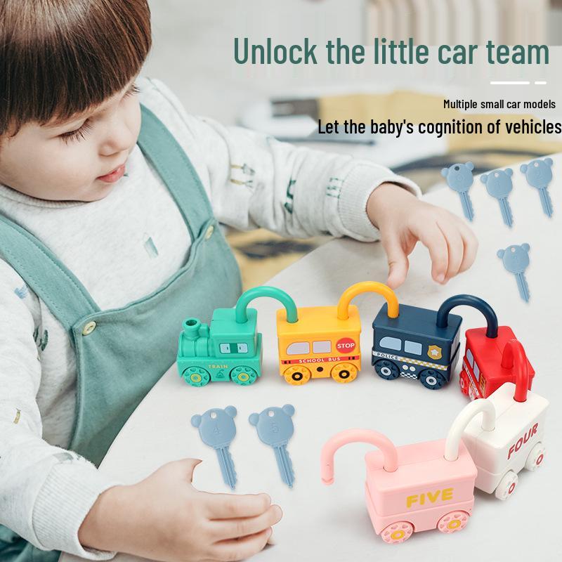 Children's Early Education Number Match Key Lock Toy for Toddlers - Ideal for Ages 1+ (Small Toy Car Design)