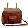 New Men Real Goat Leather Vintage Brown Messenger Shoulder Laptop Bag Briefcase