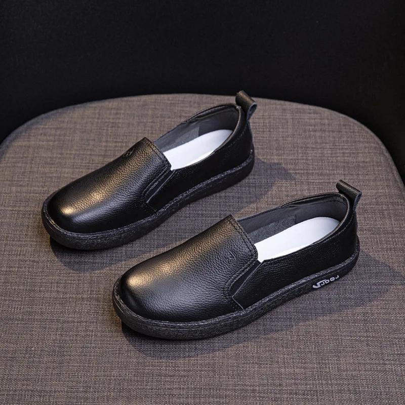 Fujin 2cm Cow Genuine Leather Comfy Luxury Ethnic Woman Elegance Shallow Oxfords Flats Summer Ladies Soft Soled Moccasin Shoes