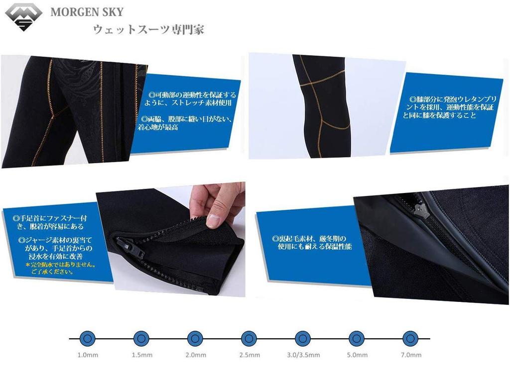 MORGEN SKY 5mm Women's Wetsuit with Zippers At the Arms and Legs, Back Zip for Surfing and Diving, Size 1107(S)