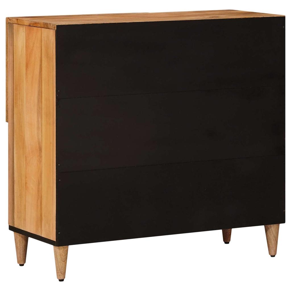 Sideboard with Storage Natural Finish 80 X 33 X 75 Cm Solid Mango Wood