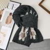Korean knitted cartoon koala cashmere autumn and winter students thickened warm atmosphere koala versatile scarf scarf women