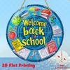 2D Flat "Welcome Back To School" Stained Glass Acrylic Decoration Sign, Home Decor Plaque Hanging Wall Art Decorative Garden Decoration for Room Door