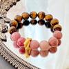 12Mm Design Sense Natural Mahogany Pattern Tiger Eye Stone Bracelet Bracelet