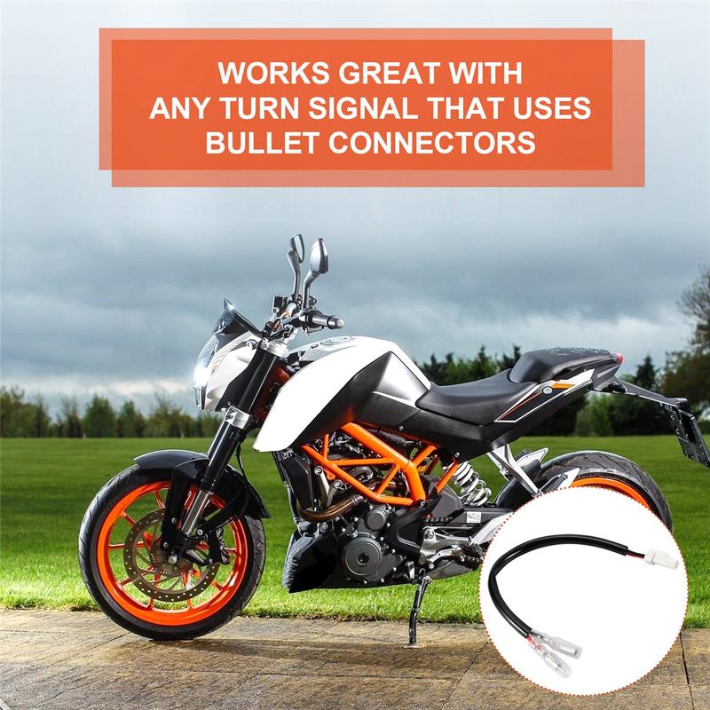 look-2Pcs Motorcycle Turn Signal Wiring Harness Connector Turn Signal Plug Adapter for