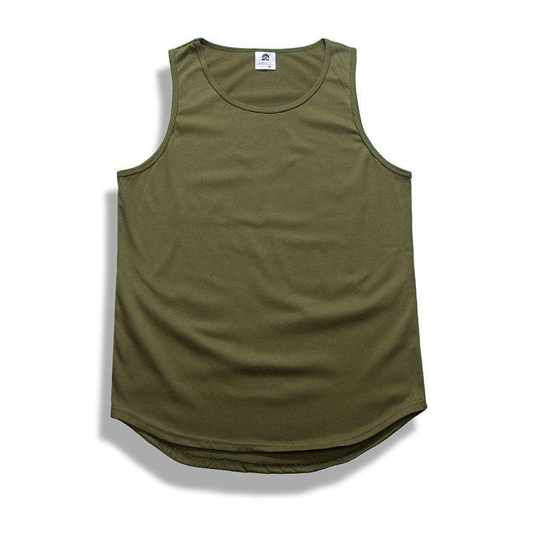 Canotta Basic Uomo Victorious di Qualità Premium, Lunghezza Lunga, Orlo Curvo, Senza Maniche, Per il Massimo Comfort