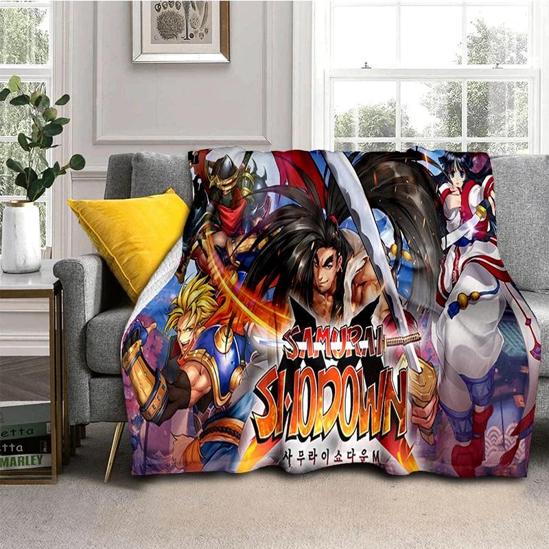2026 New Style Retro Game Samurai Spirits Shodown Haohmaru Cartoon Blanket,Soft Throw Blanket for Home Bedroom Bed Sofa Kid Gift