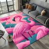 Crystal Velvet Flamingo Printed Area Rug for Bedroom And Living Room Home Decoration, Non-Slip Mat for Bedside.