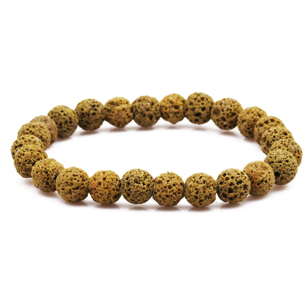 1Pcs 8mm Volcanic Stone Bracelet Multicolor Colorful Fire Rock Bracelet