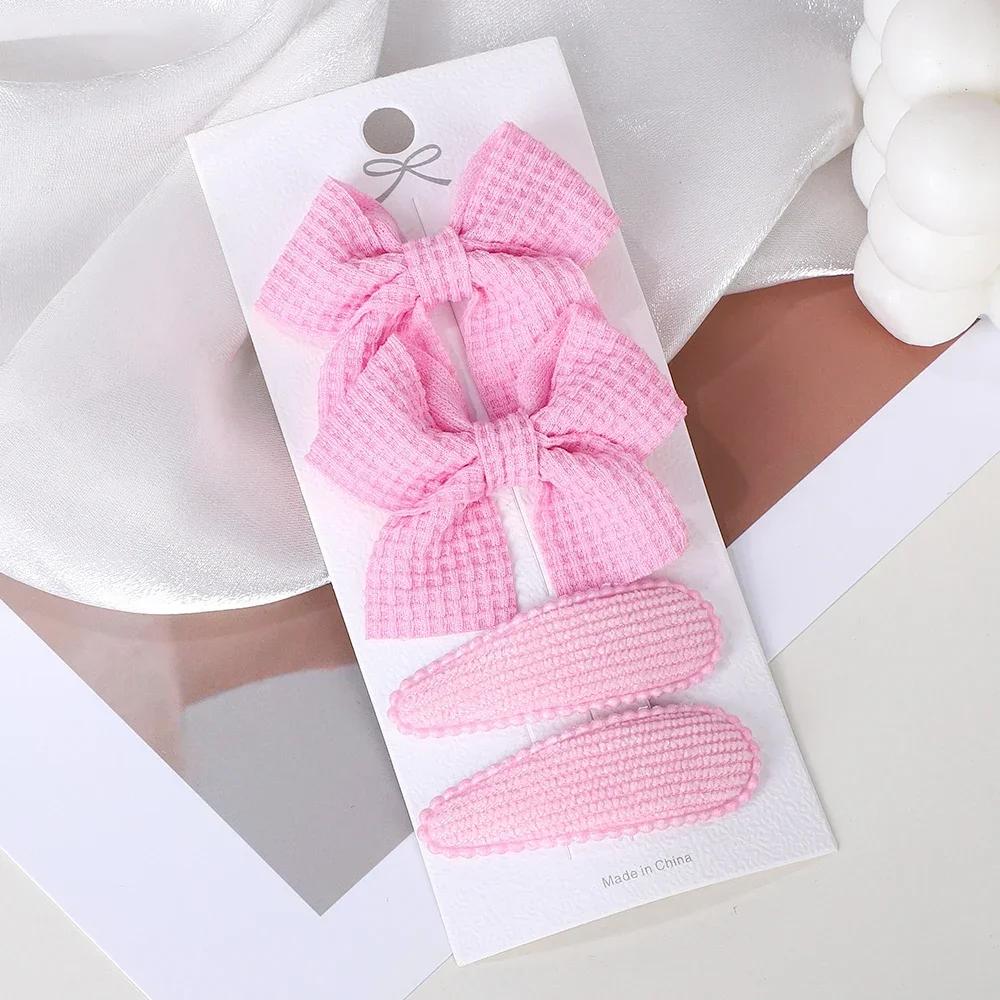 4Pcs/Set BB Clip Cute Bows with Hair Clips for Kid Girls  Spring New Handmade Hairpin Barrettes Headwear Hair Accessories