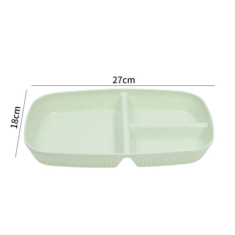 Household Simple Wheat Straw Compartment Dinner Plate Multifunctional Dinner Plate Noodles Vegetables Breakfast Plastic Plate
